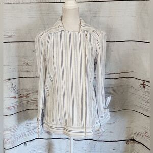 BCBGMaxAzaria Dean Striped Moto Jacket Size XS NWT